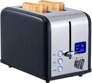 2 Slice, CUSIMAX Stainless Steel Toaster with Large LED Display,