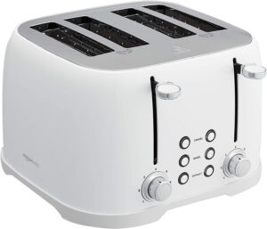 Buydeem Dt640 4-Slice Toaster, Extra Wide Slots, Retro Stainless Steel, 7-Shade Settings (Mellow Yellow)