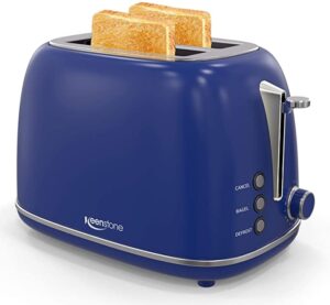 Blue 2 Slice Retro Stainless Steel Toaster