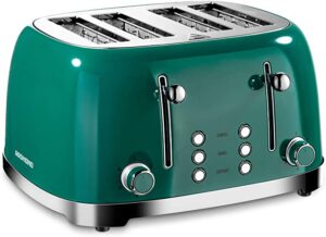 REDMOND 4 Slice Retro Stainless Steel Toaster