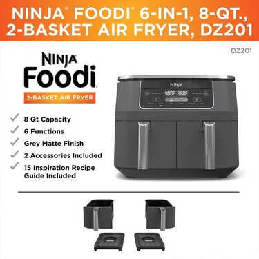 the ninja dz201 air fryer is a stylish addition to any kitchen