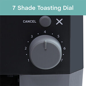 the westbend slide through toaster has 7 shade settings