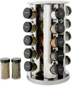 20 jar spice rack glass rotating