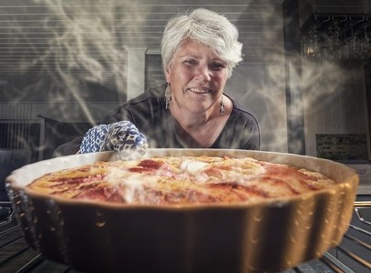 elderly lady in the kitchen