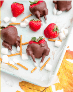 Thanksgiving Chocolate covered strawberry turkeys