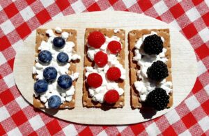 cheese biscuits and fruit