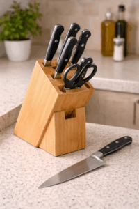 keep knives safely stored away to prevent accidents - important for seniors living alone