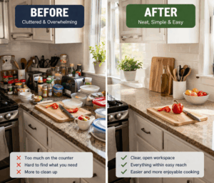 Kitchen transformation clutter to calm