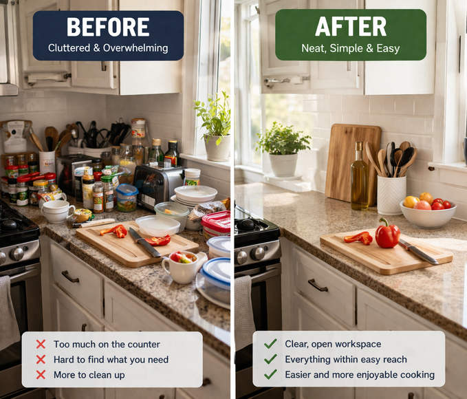 Kitchen transformation clutter to calm