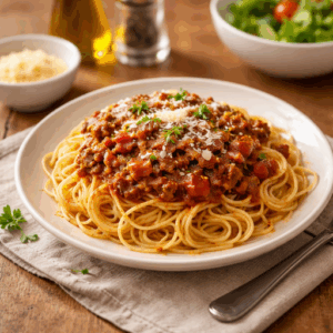 easy spaghetti bolognese dish for seniors - filling and tasty and easy to make