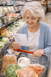 grocery shopping with a list makes it much easier and less stressfull