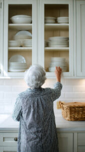 storing kitchen essentials high up can be a strain for elderly people