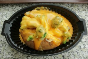 easy baked potato for lunch - great for seniors due to minimal cleanup