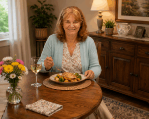 pleasant setting for dining for one