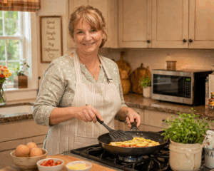 granny madlyn making an omlette