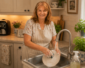 granny madlyn washing dishes