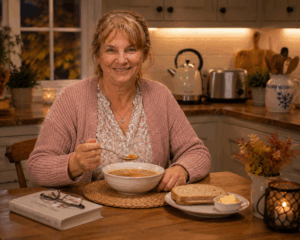 granny madlyn with comforting soup dinner